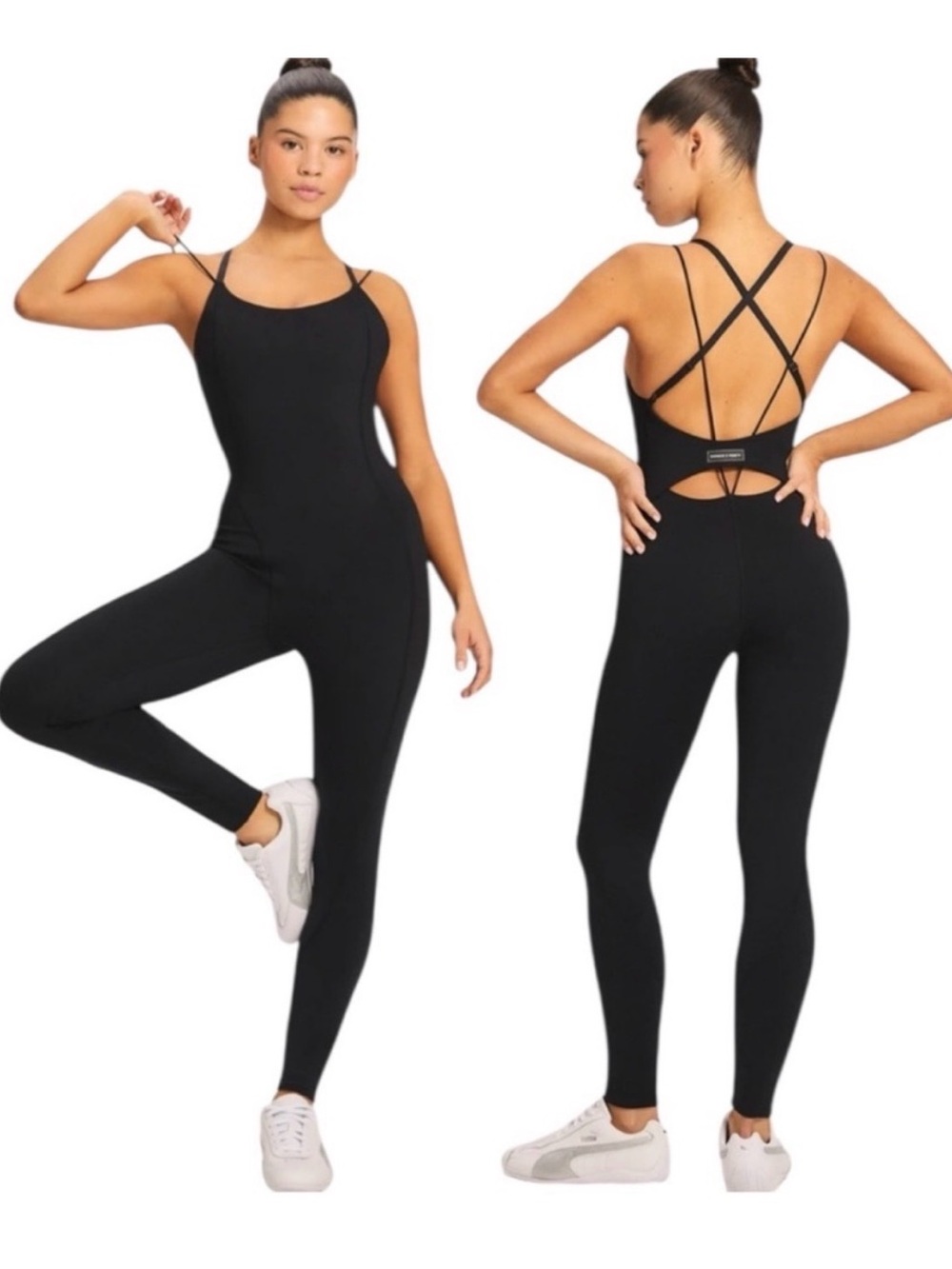 Savage X Fenty Black Strappy-Back Jumpsuit